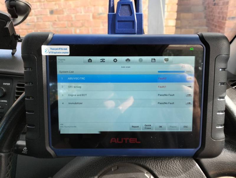 Autel scanning Toyota Corolla