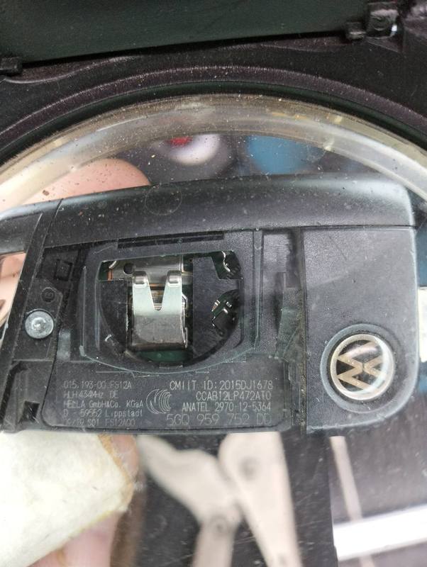 OEM part number location inside VW key remote casing